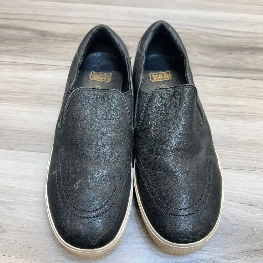 ASH Women's‎ Size 40 US 9 Jungle Black Platform Slip-On Sneakers Shoes Leather